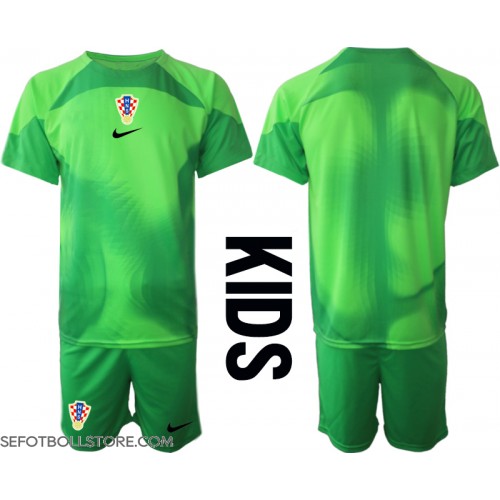 Kroatien Målvakt Replika babykläder Hemmaställ Barn VM 2022 Kortärmad (+ korta byxor)